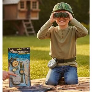 🎄 Kids Survival Toy Kit 🧭🪖 Binoculars Compass Helmet Watch